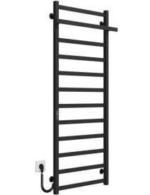 Електрична сушарка для рушників Deffi Nicole П12 500х1400 ліве підключення JD04 чорний A.NI.140.50.12.E.B.L.2