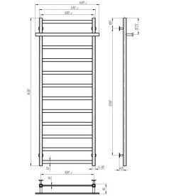 Электрический полотенцесушитель Deffi Nicolе П12 500х1400 правое подключение JD04 хром A.NI.140.50.12.E.C.R.2
