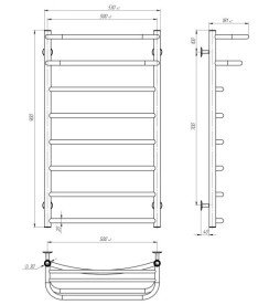 Электрический полотенцесушитель Deffi Отель П8 500х900 левое подключение белый C.OD.90.50.8.E.W.L.5