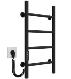 Електрична сушарка для рушників Deffi Оріон П4 200х600 ліве підключення JD03 чорний C.OR.60.20.4.E.B.L.1