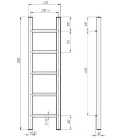 Электрический полотенцесушитель Deffi Орион П5 200х800 правое подключение WD03 белый C.OR.80.20.5.E.W.R.3