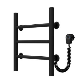 Электрический полотенцесушитель Deffi Орион П3 300х400 правое подключение черный C.OR.40.30.3.E.B.R.5