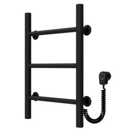 Електрична сушарка для рушників Deffi Оріон П3 300х500 правильне підключення чорний C.OR.50.30.3.E.B.R.5