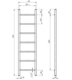 Электрический полотенцесушитель Deffi Орион П7 300х1200 правое подключение JD03 хром C.OR.120.30.7.E.C.R.1