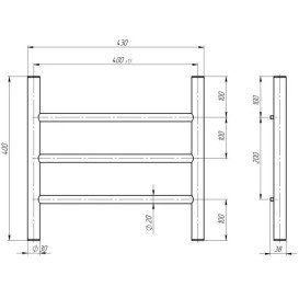 Электрический полотенцесушитель Deffi Орион П3 400х400 левое подключение JD03 хром C.OR.40.40.3.E.C.L.1