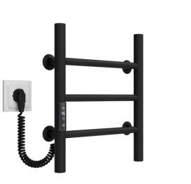 Электрический полотенцесушитель Deffi Орион П3 400х400 левое подключение JD03 черный C.OR.40.40.3.E.B.L.1