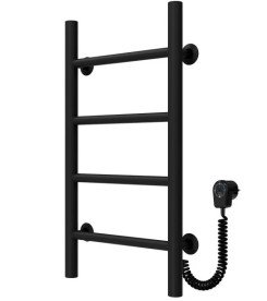 Електрична сушарка для рушників Deffi Оріон П4 400х600 праве підключення чорний C.OR.60.40.4.E.B.R.5