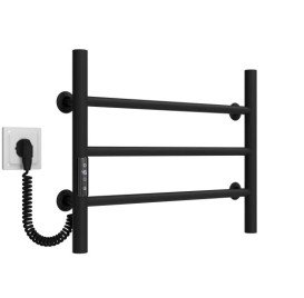 Електрична сушарка для рушників Deffi Оріон П3 500х400 ліве підключення JD03 чорний C.OR.40.50.3.E.B.L.1