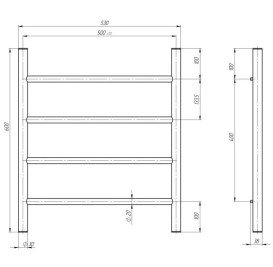 Электрический полотенцесушитель Deffi Орион П4 500х600 правое подключение белый C.OR.60.50.4.E.W.R.5