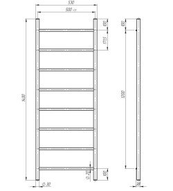 Електрична сушарка для рушників Deffi Оріон П8 500х1400 ліве підключення чорний C.OR.140.50.8.E.B.L.5