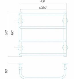 Электрический полотенцесушитель Deffi Стандарт П4 400х600 правое подключение хром C.SS.60.40.4.E.C.R.5
