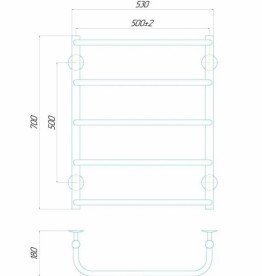 Электрический полотенцесушитель Deffi Стандарт П5 500х700 левое подключение хром C.SS.70.50.5.E.C.L.5