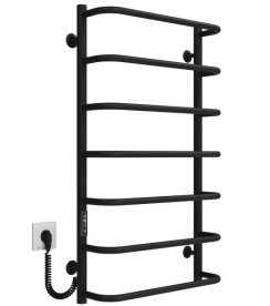 Электрический полотенцесушитель Deffi Стандарт П7 500х900 левое подключение JD03 черный C.SS.90.50.7.E.B.L.1
