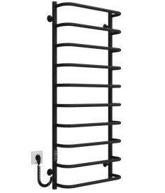 Электрический полотенцесушитель Deffi Стандарт П10 500х1200 левое подключение JD03 черный C.SS.120.50.10.E.B.L.1