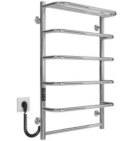 Електрична сушарка для рушників Deffi Стандарт з полицею П6 500х800 ліве підключення JD03 хром C.SP.80.50.6.E.C.L.1