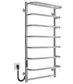 Электрический полотенцесушитель Deffi Стандарт с полкой П8 500х1000 левое подключение JD03 хром C.SP.100.50.8.E.C.L.1