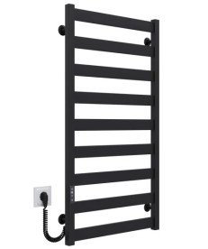 Електрична сушарка для рушників Deffi Silvia П9 500х1000 E ліве підключення JD04 чорний A.SV.100.50.9.E.B.L.2