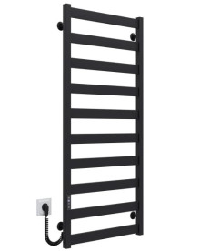 Електрична сушарка для рушників Deffi Silvia П10 500х1200 E ліве підключення JD04 чорний A.SV.120.50.10.E.B.L.2