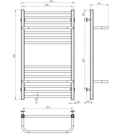 Электрический полотенцесушитель Deffi Sigma П14 500х900 правое подключение WD04 белый A.SI.90.50.14.E.W.R.4