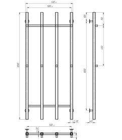 Электрический полотенцесушитель Deffi Split П4 500х1200 левое подключение WD04 белый A.SP.120.50.4.E.W.L.4