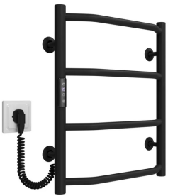 Електрична сушарка для рушників Deffi Трапеція П4 400х500 ліве підключення JD03 чорний C.TR.50.40.4.E.B.L.1