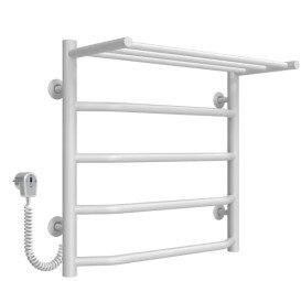 Електрична сушарка для рушників Deffi Трапеція з полицею П5 500х500 ліве підключення білий C.TP.50.50.5.E.W.L.5