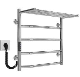 Електрична сушарка для рушників Deffi Трапеція з полицею П5 500х500 ліве підключення JD03 хром C.TP.50.50.5.E.C.L.1