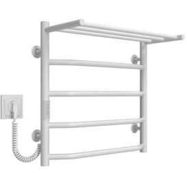 Электрический полотенцесушитель Deffi Трапеция с полкой П5 500х500 левое подключение WD03 белый C.TP.50.50.5.E.W.L.3