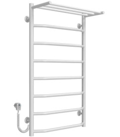 Электрический полотенцесушитель Deffi Трапеция с полкой П8 500х900 левое подключение белый C.TP.90.50.8.E.W.L.5