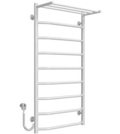 Електрична сушарка для рушників Deffi Трапеція з полицею П9 500х1000 ліве підключення білий C.TP.100.50.9.E.W.L.5