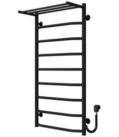 Електрична сушарка для рушників Deffi Трапеція з полицею П9 500х1000 праве підключення чорний C.TP.100.50.9.E.B.R.5