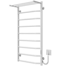 Электрический полотенцесушитель Deffi Трапеция с полкой П9 500х1000 правое подключение WD03 белый C.TP.100.50.9.E.W.R.3