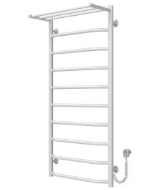 Електрична сушарка для рушників Deffi Трапеція з полицею П10 500х1100 праве підключення білий C.TP.110.50.10.E.W.R.5