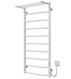 Электрический полотенцесушитель Deffi Трапеция с полкой П10 500х1100 правое подключение WD03 белый C.TP.110.50.10.E.W.R.3