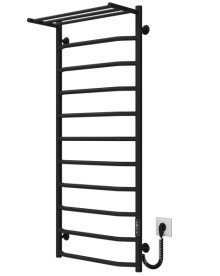 Електрична сушарка для рушників Deffi Трапеція з полицею П11 500х1200 праве підключення JD03 чорний C.TP.120.50.11.E.B.R.1