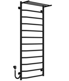 Электрический полотенцесушитель Deffi Трапеция с полкой П12 500х1300 левое подключение черный C.TP.130.50.12.E.B.L.5