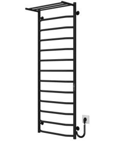 Электрический полотенцесушитель Deffi Трапеция с полкой П13 500х1400 правое подключение JD03 черный C.TP.140.50.13.E.B.R.1