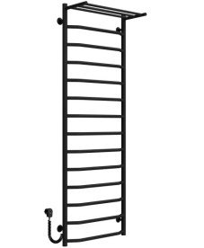 Електричний сушарка для рушників Deffi Трапеція з полицею П15 500х1500 ліве підключення чорний C.TP.150.50.15.E.B.L.5