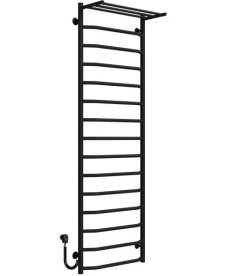 Електрична сушарка для рушників Deffi Трапеція з полицею П15 500х1600 ліве підключення чорний C.TP.160.50.15.E.B.L.5