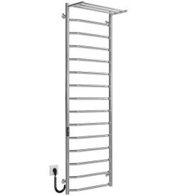 Электрический полотенцесушитель Deffi Трапеция с полкой П15 500х1600 левое подключение JD03 хром C.TP.160.50.15.E.C.L.1