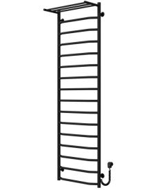 Електрична сушарка для рушників Deffi Трапеція з полицею П16 500х1700 праве підключення чорний C.TP.170.50.16.E.B.R.5