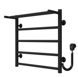 Електрична сушарка для рушників Deffi Терма П5 500х500 праве підключення чорний C.TE.50.50.5.E.B.R.5