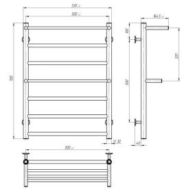 Электрический полотенцесушитель Deffi Терма Плюс П7 500х700 правое подключение WD03 белый C.TA.70.50.7.E.W.R.3