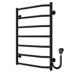 Електрична сушарка для рушників Deffi Трапеція П7 500х700 правильне підключення EF16 чорний D.TR.70.50.7.E.B.R.5