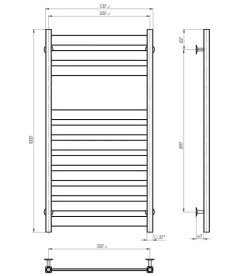 Електрична сушарка для рушників Deffi Victoria П11 500х1000 ліве підключення JD04 хром A.VI.100.50.11.E.C.L.2
