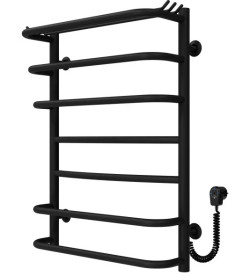 Електрична сушарка для рушників Deffi Юність П7 400х700 правильне підключення чорний C.YU.70.40.7.E.B.R.5