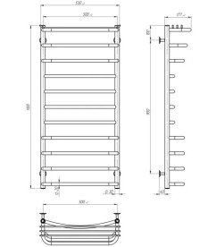 Электрический полотенцесушитель Deffi Юность П11 500х1100 левое подключение черный C.YU.110.50.11.E.B.L.5