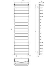 Электрический полотенцесушитель Deffi Юность П18 500х1800 правое подключение JD03 хром C.YU.180.50.18.E.C.R.1