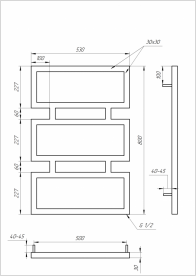 Електрична сушка для рушників Genesis-Aqua Quattro 80х53 см нержавіюча сталь білий GA-10042