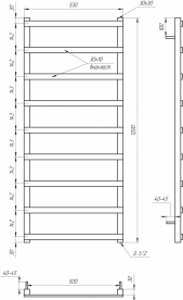 Электрический полотенцесушитель Genesis-Aqua Basis Light 120x53 см черный GA-1906